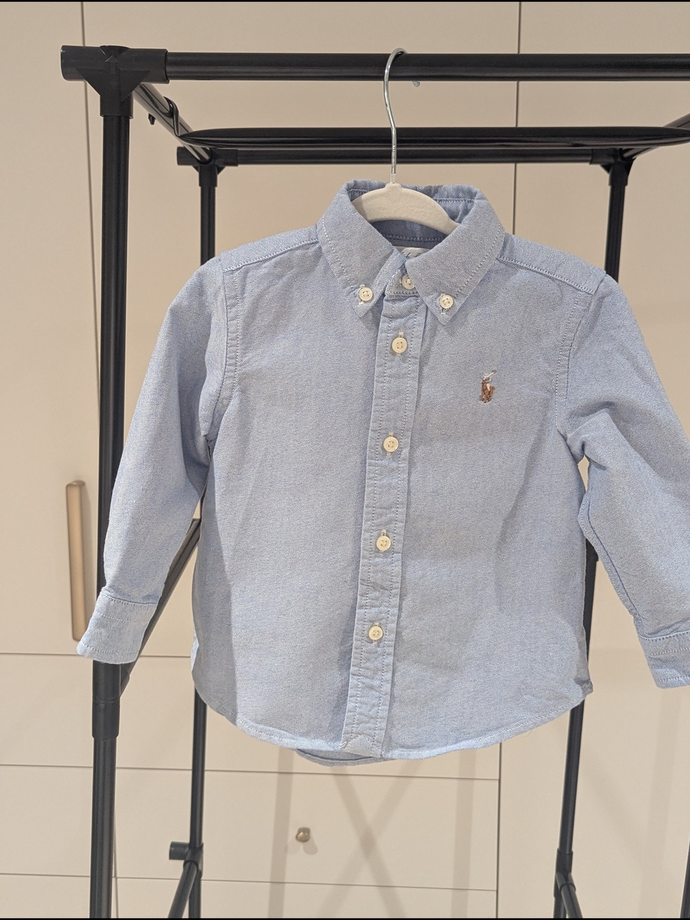 Ralph Lauren Light Blue Oxford Button-Down Shirt for Kids Cotton